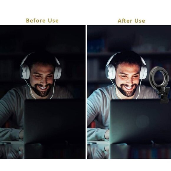 LED Video Conference Light With Clip & USB 4.5-Inch Ring Light For Remote Work - Picture 3 of 6